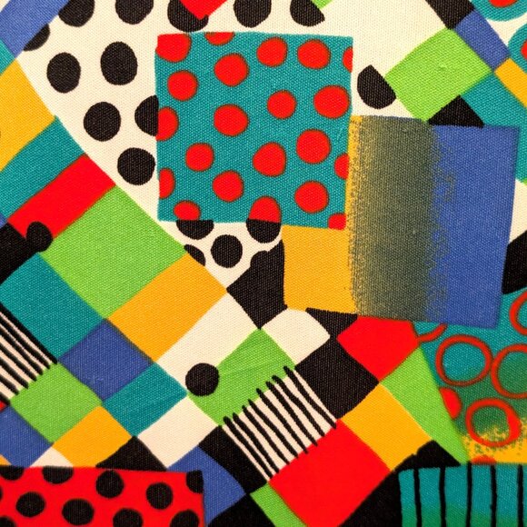 Top Notch Womens Plus Size 52/32W Vtg Colorful Abstract Print Button Up S/S Top - Picture 6 of 8